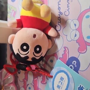 Crayon Character Plush Keychain - Red and Yellow